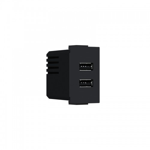 Modys Πρίζα Τροφοδοσίας Usb 1 Στ. 2XUSB A+C Μαύρο Ματ 5VDC 3A IP20