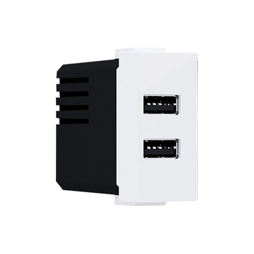 Modys Πρίζα Τροφοδοσίας USB 1 Στ. 2xUSB Λευκή 5VDC 2X1.2A IP20