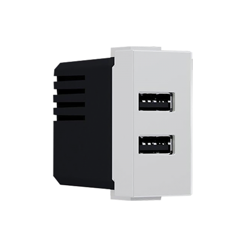 Modys Πρίζα Τροφοδοσίας USB 1 Στ. 2xUSB Ιβουάρ 5VDC 2X1.2A IP20