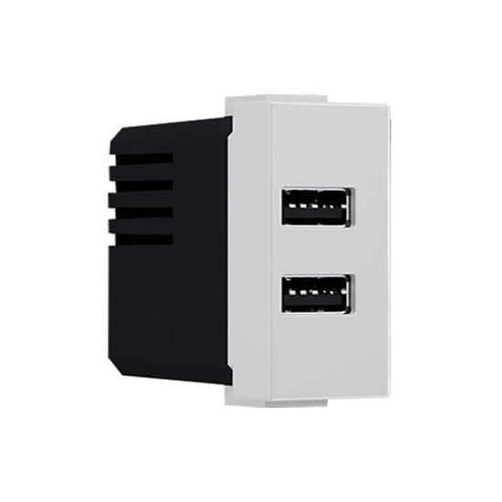 Modys Πρίζα Τροφοδοσίας USB 1 Στ. 2xUSB Ιβουάρ 5VDC 2X1.2A IP20