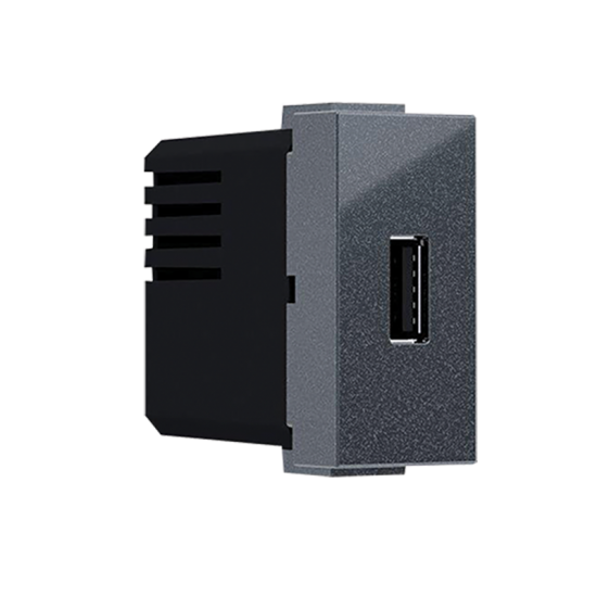 Modys Πρίζα Τροφοδοσίας Usb 1 Στ. 1xUSB Ανθρακί 5VDC 1.2A IP20