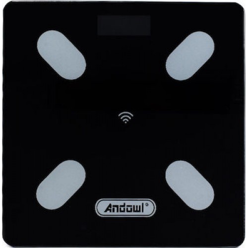 Andowl Smart Ζυγαριά Q-D001  με Λιπομετρητή σε Μαύρο χρώμα