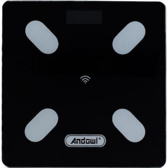 Andowl Smart Ζυγαριά Q-D001  με Λιπομετρητή σε Μαύρο χρώμα