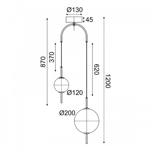 Φωτιστικό Κρεμαστό AMELIA  LED 11W 3000K 1150LM Μαύρο Μεταλλικό + Λευκό Γυαλί