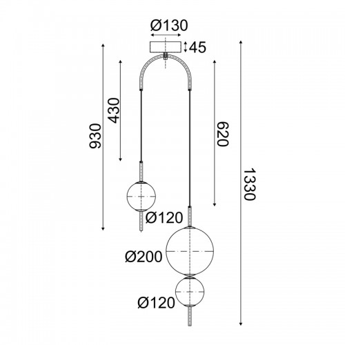 Φωτιστικό Κρεμαστό AMELIA LED 15W 3000K 1500LM Μαύρο Μεταλλικό + Λευκό Γυαλί