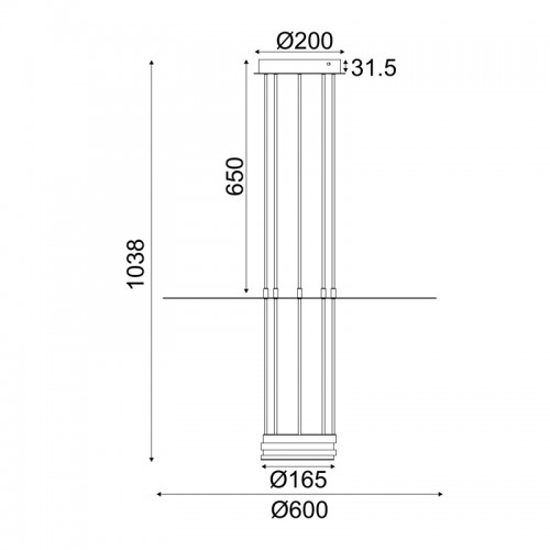 Φωτιστικό Κρεμαστό ELIA LED 18W 3000K 1260LM Μαύρο Μεταλλικό IP20