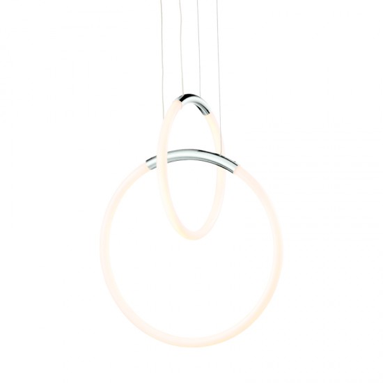 Φωτιστικό Κρεμαστό LED 24W 3000K 1680LM Χρώμιο Μεταλλικό IP20 