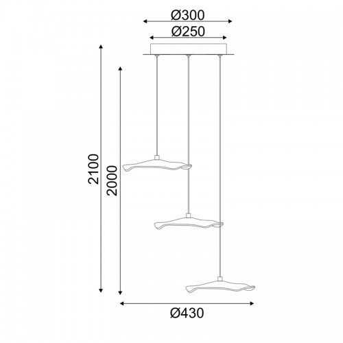 Φωτιστικό Κρεμαστό NINFEA LED 15W 3000K 1050LM Ορείχαλκο Μεταλλικό IP20 
