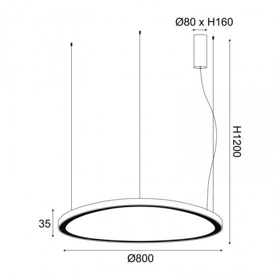Φωτιστικό Κρεμαστό HARMONY LED 74W 3000K 6500LM Χρυσό Αλουμίνιο IP20