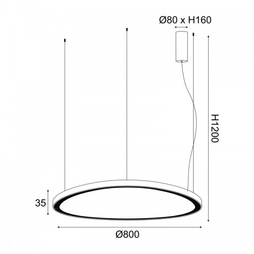 Φωτιστικό Κρεμαστό HARMONY LED 74W 3000K 6500LM Λευκό Αλουμίνιο IP20  