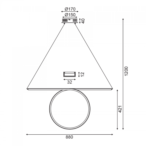 Φωτιστικό Κρεμαστό ZERO LED 43W 3000K 2580LM Χρώμιο Αλουμίνιο  