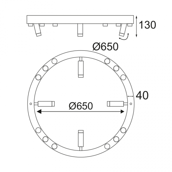 Φωτιστικό Οροφής MAGNETO LED 48W COB Λευκό και σε Μαύρο Αλουμίνιο 3000K 4320LM  