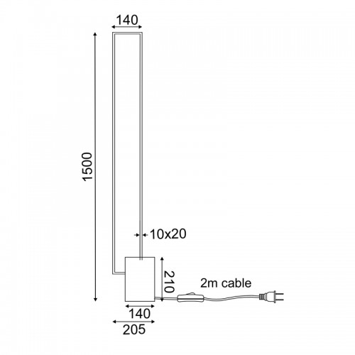Φωτιστικό Επιδαπεδιο LED 35W 3000K 2800LM Μαύρο Μεταλλικό IP20