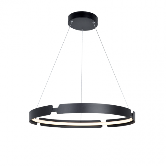 Φωτιστικό Κρεμαστό THEMIDA LED 34W 3000K 2720LM Μαύρο Αλουμίνιο  
