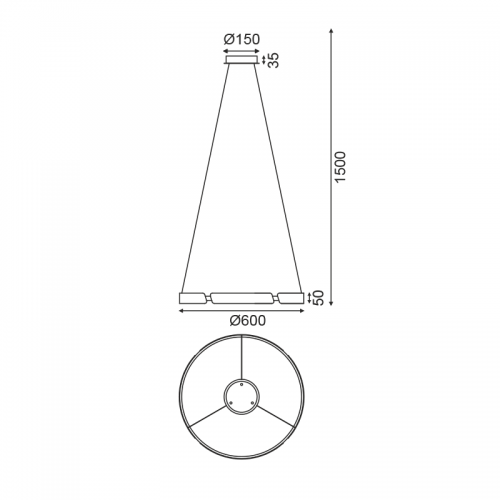 Φωτιστικό Κρεμαστό THEMIDA LED 34W 3000K 2720LM Μαύρο Αλουμίνιο  