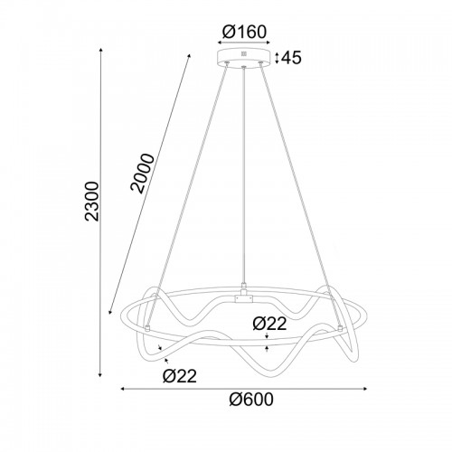 Φωτιστικό Κρεμαστό KYMA LED 36W 3000K 2100LM Μαύρο Μεταλλικό IP20