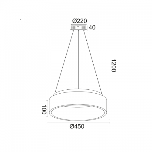 Φωτιστικό Κρεμαστό LED 34W 3000K 1700LM σε Λευκό και σε Μαύρο Μεταλλικό  