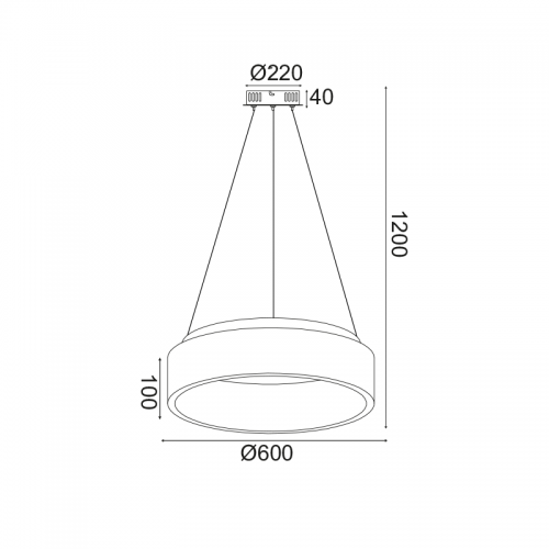 Φωτιστικό Κρεμαστό LED 48W 3000K 2630LM σε Λευκό και σε Μαύρο Μεταλλικό