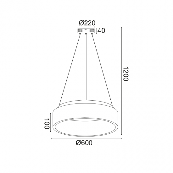 Φωτιστικό Κρεμαστό LED 48W 3000K 2630LM σε Λευκό και σε Μαύρο Μεταλλικό
