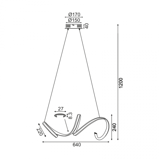Φωτιστικό Κρεμαστό CLEO LED 40W 3000K 2400LM σε Λευκό σε Μαύρο και σε Ορείχαλκο Αλουμίνιο 