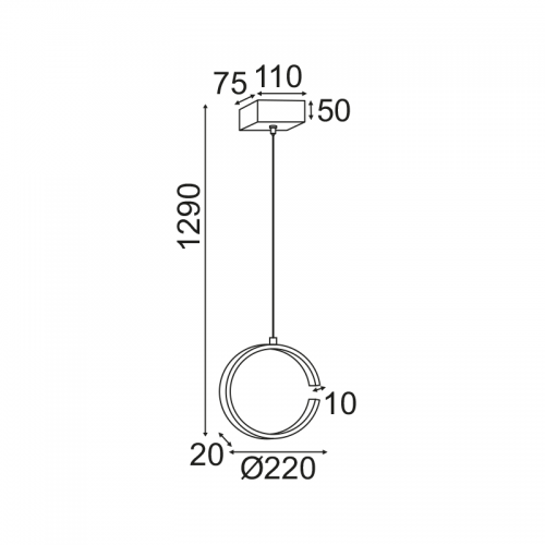 Φωτιστικό Κρεμαστό EUCLID3 LED 8W 3000K 750LM σε Λευκό και σε Μαύρο Μεταλλικό