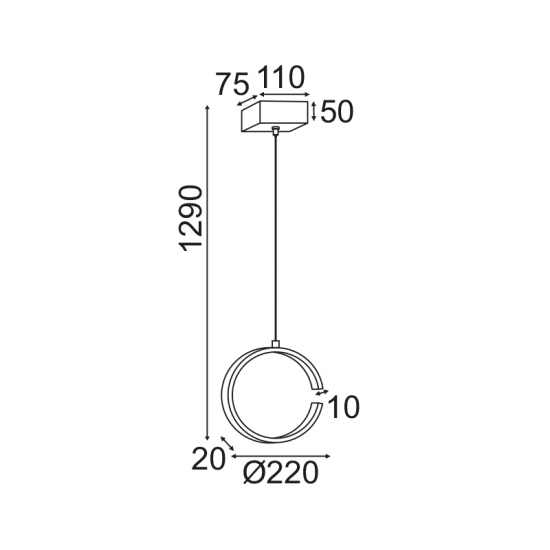 Φωτιστικό Κρεμαστό EUCLID3 LED 8W 3000K 750LM σε Λευκό και σε Μαύρο Μεταλλικό