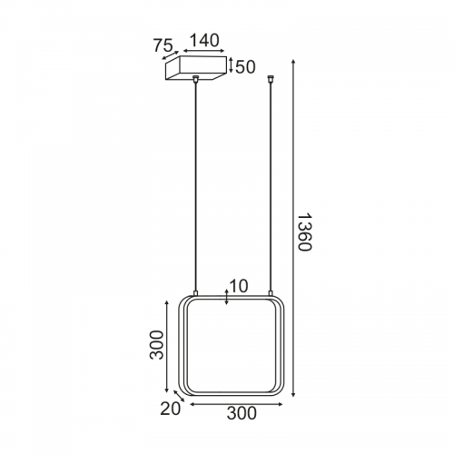 Φωτιστικό Κρεμαστό SYMETRIA LED 14W 3000K 1330LM σε Λευκό και σε Μαύρο Μεταλλικό
