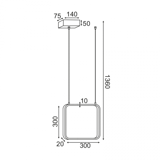 Φωτιστικό Κρεμαστό SYMETRIA LED 14W 3000K 1330LM σε Λευκό και σε Μαύρο Μεταλλικό