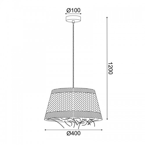 Φωτιστικό Κρεμαστό 1xE27 Grass Rattan