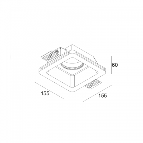Φωτιστικό Τετράγωνο Κινητό Γύψινο TRIMLESS Σποτ 