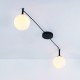 Φωτιστικό Οροφής 2xE14 Μαύρο Μεταλλικό + Λευκό Γυαλί