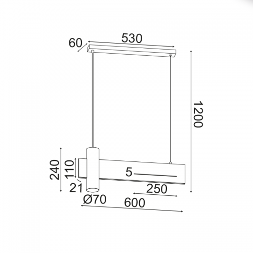 Φωτιστικό Κρεμαστό LED 1XGU10+ 12W LED 3000K 960LM Αποχρ. Μαύρου Μαρμάρου Μεταλλικό