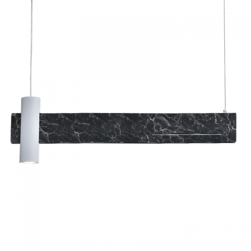 Φωτιστικό Κρεμαστό LINEA LED 1XGU10+ 18W LED 3000K 1440LM Αποχρ. Μαύρου Μαρμάρου Μεταλλικό