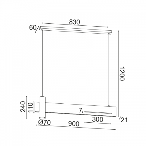 Φωτιστικό Κρεμαστό LINEA LED 1XGU10+ 18W LED 3000K 1440LM Αποχρ. Μαύρου Μαρμάρου Μεταλλικό