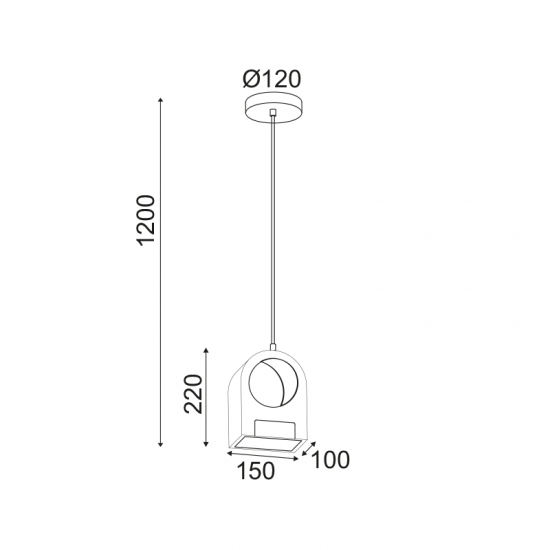 Φωτιστικό Κρεμαστό YOKO LED 10W 3000K 800LM Ξύλο + Ακρυλικό 