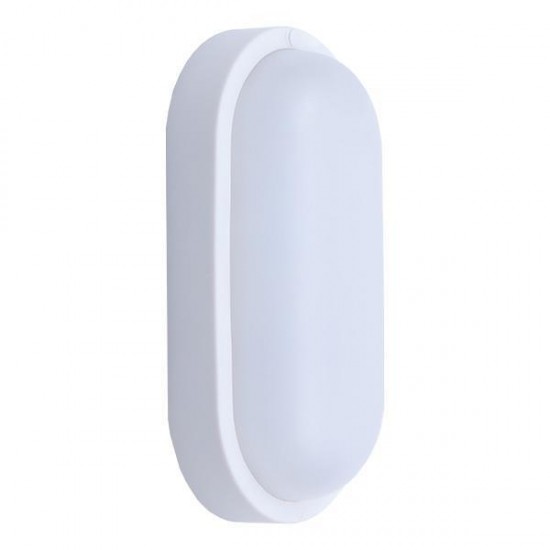 Φωτιστικό Τοίχου Οβάλ LED 12W AC/DC Λευκό Plus
