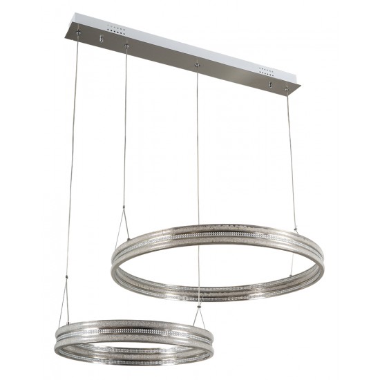 Φωτιστικό PDC 674 SL LED Ασημί Ράγα Μικρός/Μεγάλος Κύκλος