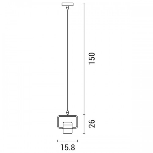 Φωτιστικό Κρεμαστό Μονόφωτο LED 3+5W Μαύρο/Χρυσό
