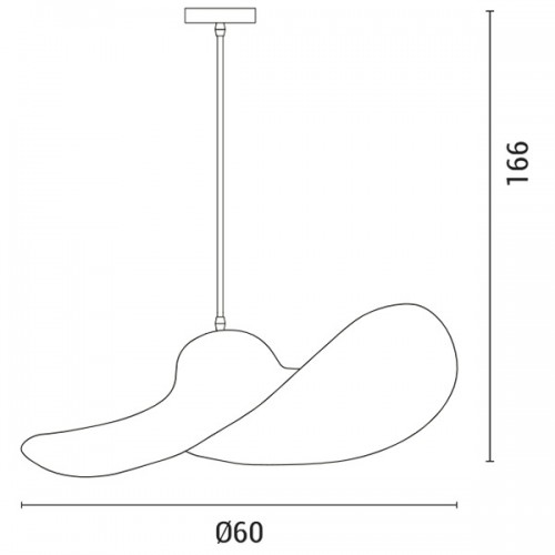 Φωτιστικό Κρεμαστό Καπέλο Λευκό