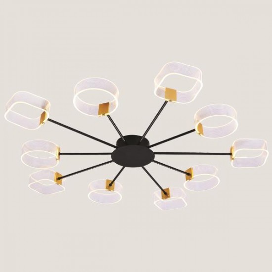Φωτιστικό 10φωτο LED 100W Μαύρο/Χρυσό
