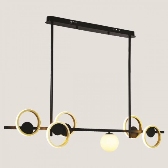 Φωτιστικό Κρεμαστό Γραμμικό LED 33W+1XG9 Χρυσό/Μαύρο