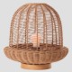 Φωτιστικό Πορτατίφ Βάση Ξύλο & Rattan Μπεζ