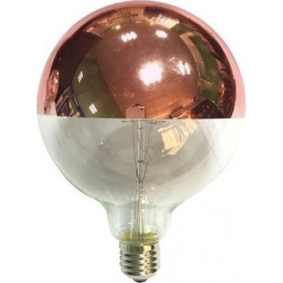 Λάμπα COG LED Half Rose Gold Globe Ø125 6W E27 2700K Dimmable
