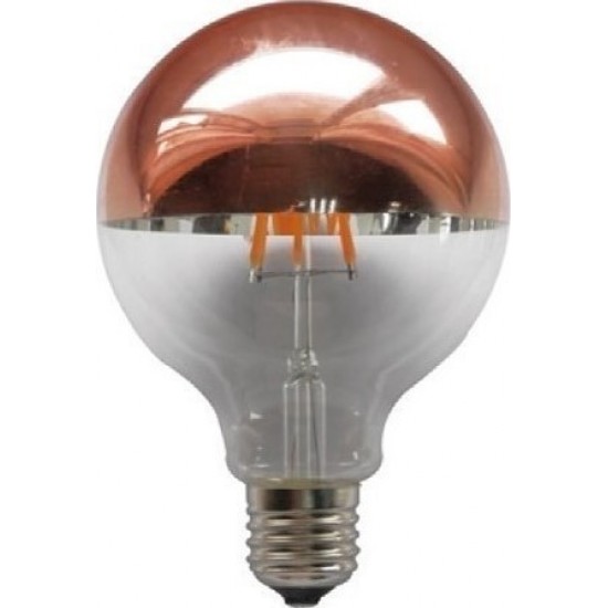 Λάμπα COG LED Half Rose Gold Globe Ø95 6W E27 2700K Dimmable