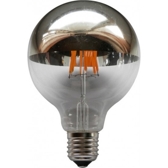 Λάμπα COG LED Half Silver Globe Ø95 6W E27 2700K Dimmable