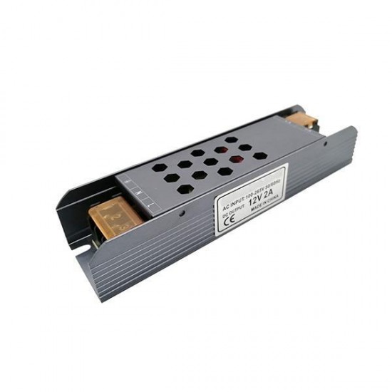 Τροφοδοτικό Μεταλλικό Slim 12V DC 24W IP20 Pro