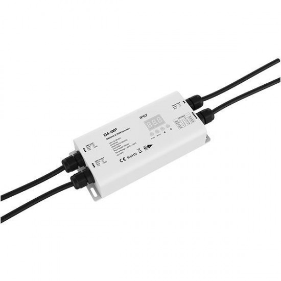 DMX512/RDM Decoder RGBW 5A*4CH 12-24VDC MAX20A IP65 D4-WP