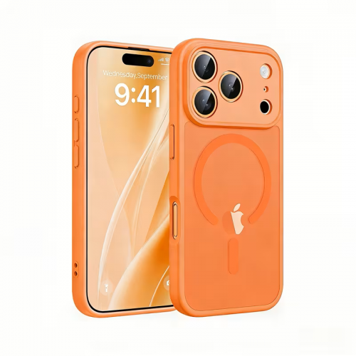 17 Pro Max Luxury Translucent Matte Magnetic Orange  