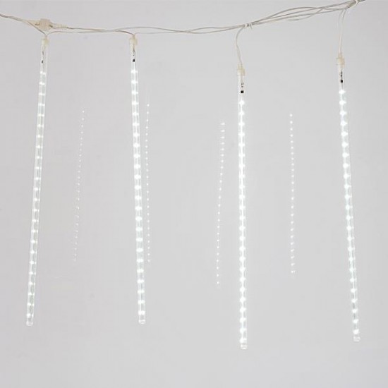 SNOWDROP, 240 LED, ΜΕΤΑΣΧΗΜΑΤΙΣΤΗ, 4 ΕΠΕΚΤΑΣΕΙΣ ΕΩΣ 3 ΣΕΤ, ΔΙΑΦΑΝΟ PVC ΚΑΛΩΔΙΟ, 5 ΣΩΛΗΝΕΣ 50cm ΜΕ ΛΕΥΚΟ LED, ΠΡΟΕΚΤΑΣΗ ΠΑΡΟΧΗΣ 5m, IP44