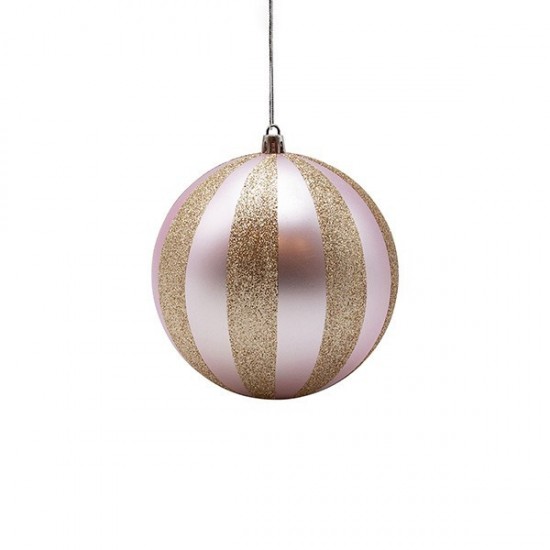 ΠΛΑΣΤΙΚΗ ΜΠΑΛΑ, ΡΟΖ ΜΕ ΣΑΜΠΑΝΙ GLITTER, ΣΕΤ 6ΤΜΧ, 10cm